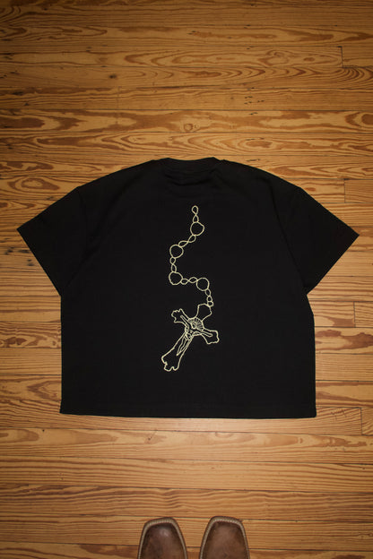 Jesus Is Love Boxy Tee (Yellow On Black)